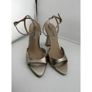 Steve Madden Beki Sandal in Gold Color 4.25" Heel - Women's Size 7.5